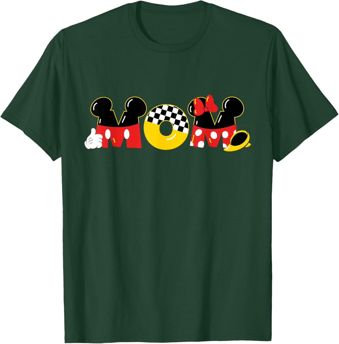 Disney Mickey Mouse & Minnie Mouse Mom Mother's Day Birthday , Black, S T-Shirt - T-Shirt | Forest