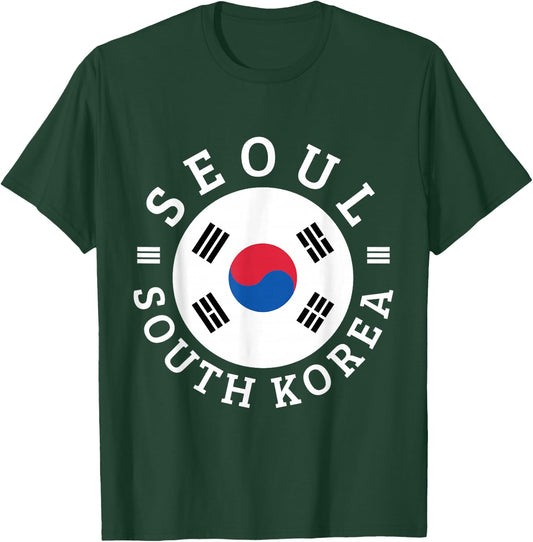 Seoul South Korea Flag Travel Souvenir Design T-Shirt - T-Shirt | Forest
