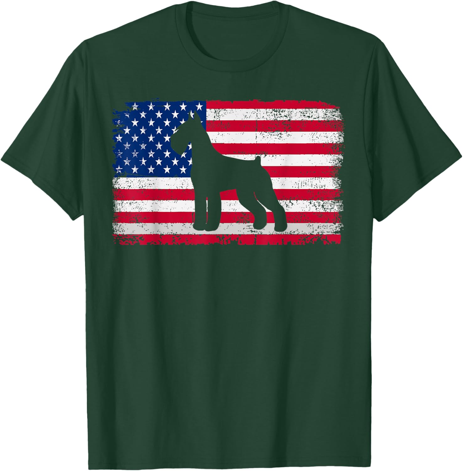 Standard Schnauzer Lover 4th of July Patriotic American Flag T-Shirt - T-Shirt | Forest
