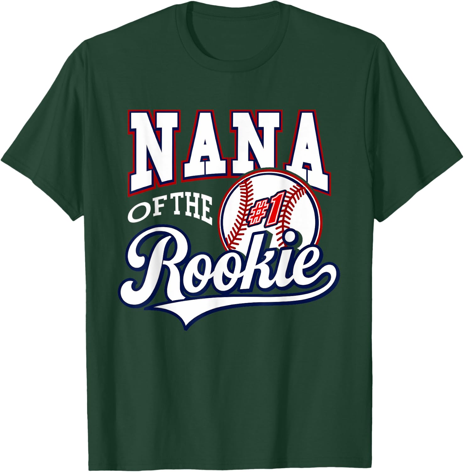 Retro Grandma Nana Of The Number 1 Rookie Baseball T-Shirt - T-Shirt | Forest