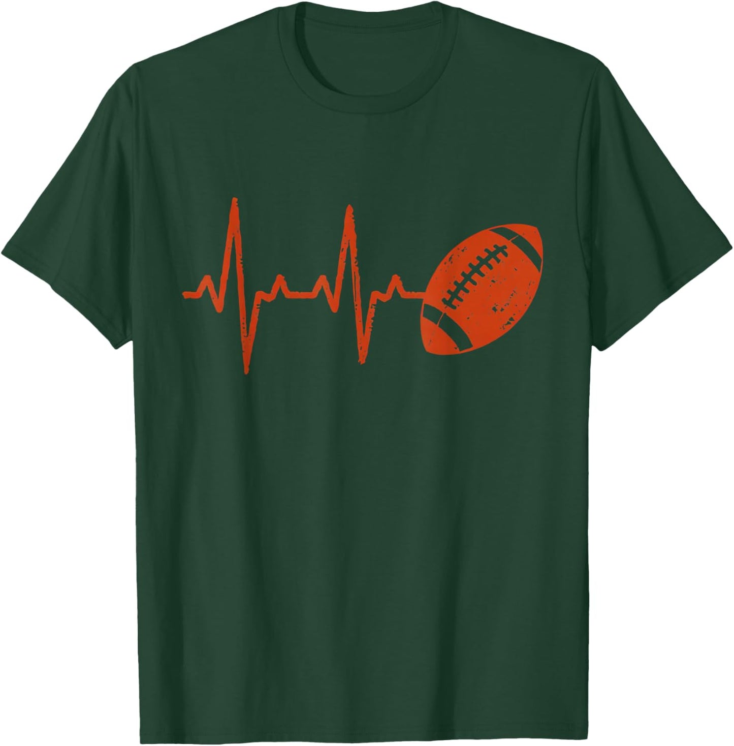 Classic Football - Retro Football Heartbeat T-Shirt - T-Shirt | Forest