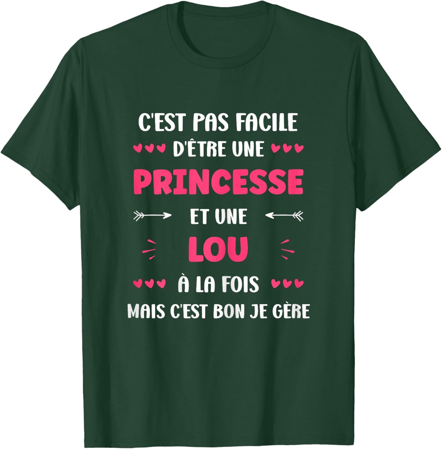 Princess Super Lou Girl Funny Name Lou , Black, Female X-Small T-Shirt - T-Shirt | Forest