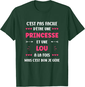 Princess Super Lou Girl Funny Name Lou , Black, Female X-Small T-Shirt - T-Shirt | Forest