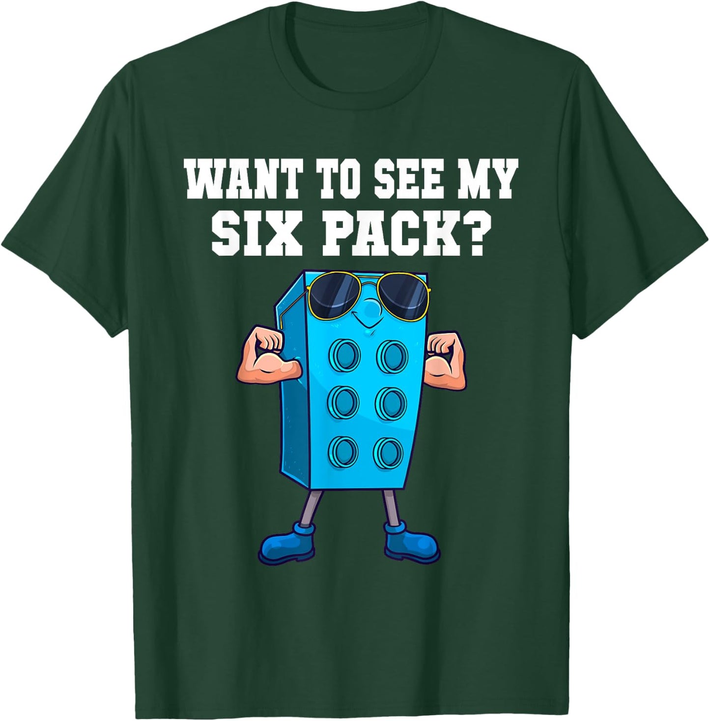 Want To See My Six Pack Funny Master Builder Bricks Men T-Shirt - T-Shirt | Forest