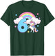 It's My Birthday Cute Unicorn Rainbow 6 Years Old Kids Girls T-Shirt - T-Shirt | Forest