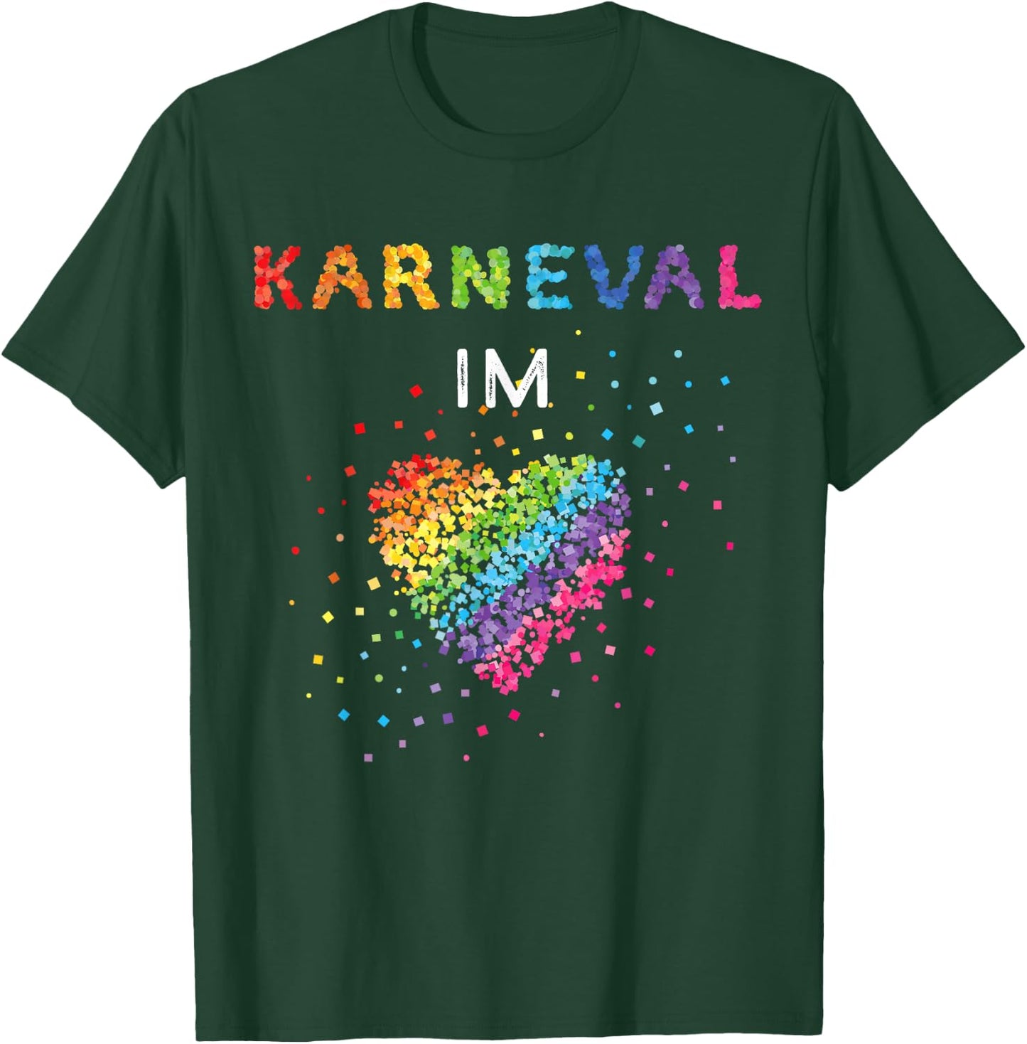 Carnival in the Heart Fancy Dress Confetti Rainbow LGBTQ Pride , black T-Shirt - T-Shirt | Forest