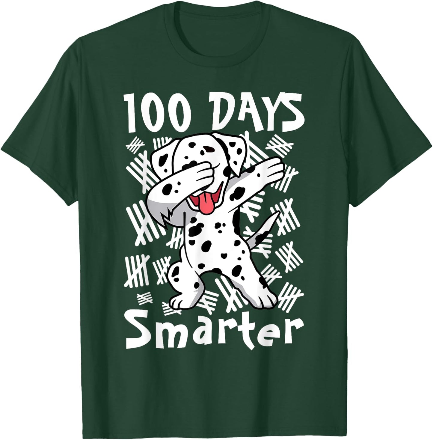 100 Days Smarter Dabbing 100 Days of School Dalmatian Kids T-Shirt - T-Shirt | Forest