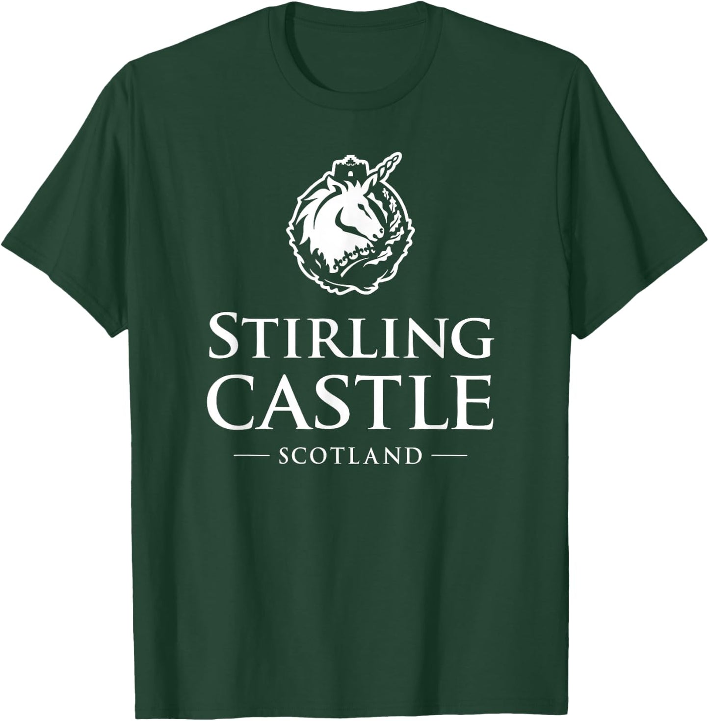 Stirling Castle Scotland White Print T-Shirt - T-Shirt | Forest