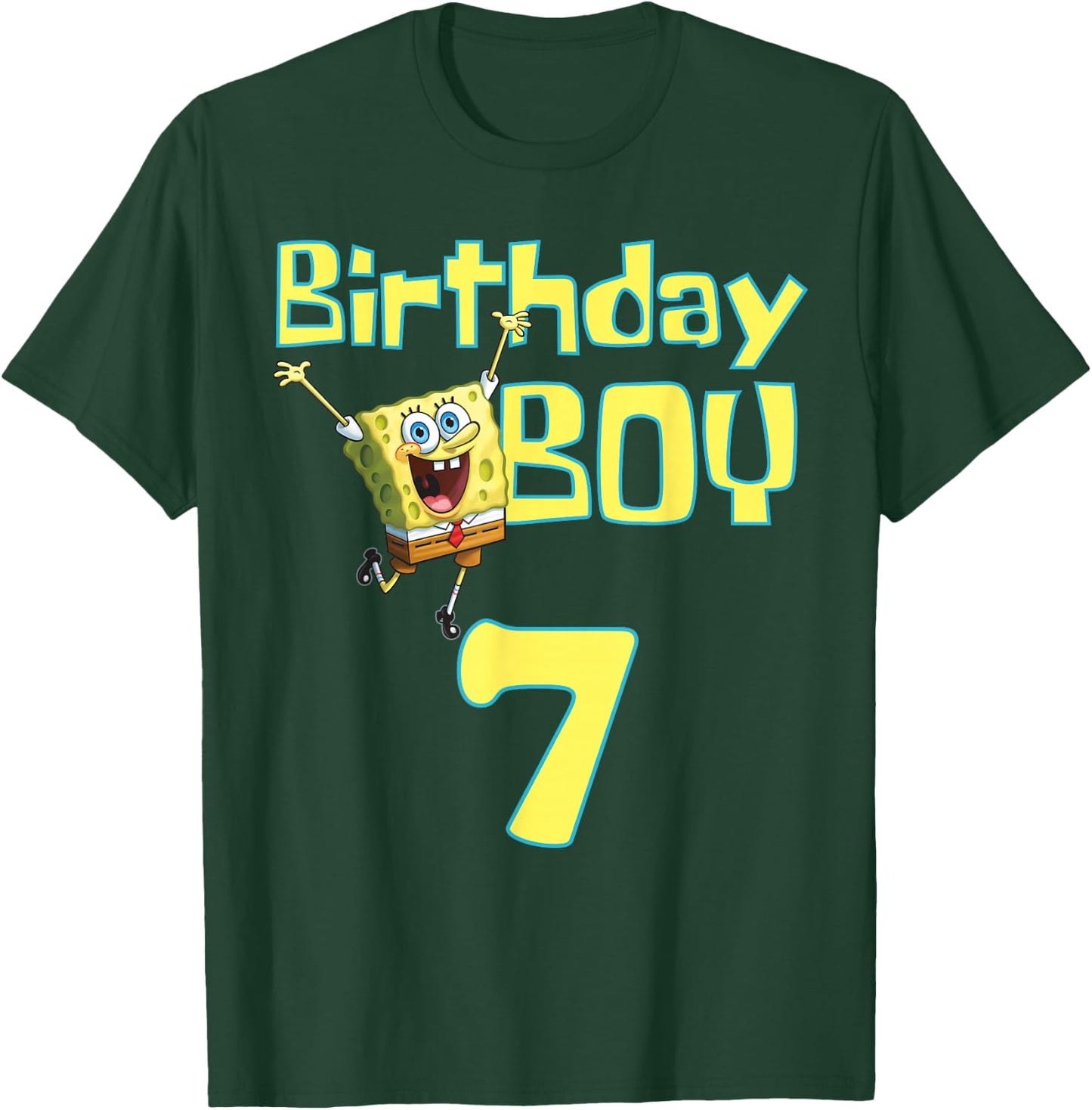 Mademark x SpongeBob SquarePants - SpongeBob SquarePants Birthday Boy 7 T-Shirt - T-Shirt | Forest