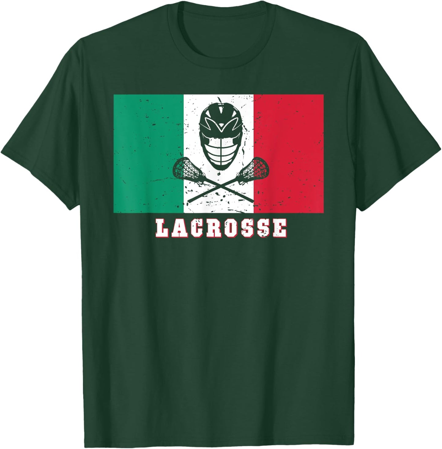 Italy Flag for Lax Athlete Fan - Italian Lacrosse T-Shirt - T-Shirt | Forest
