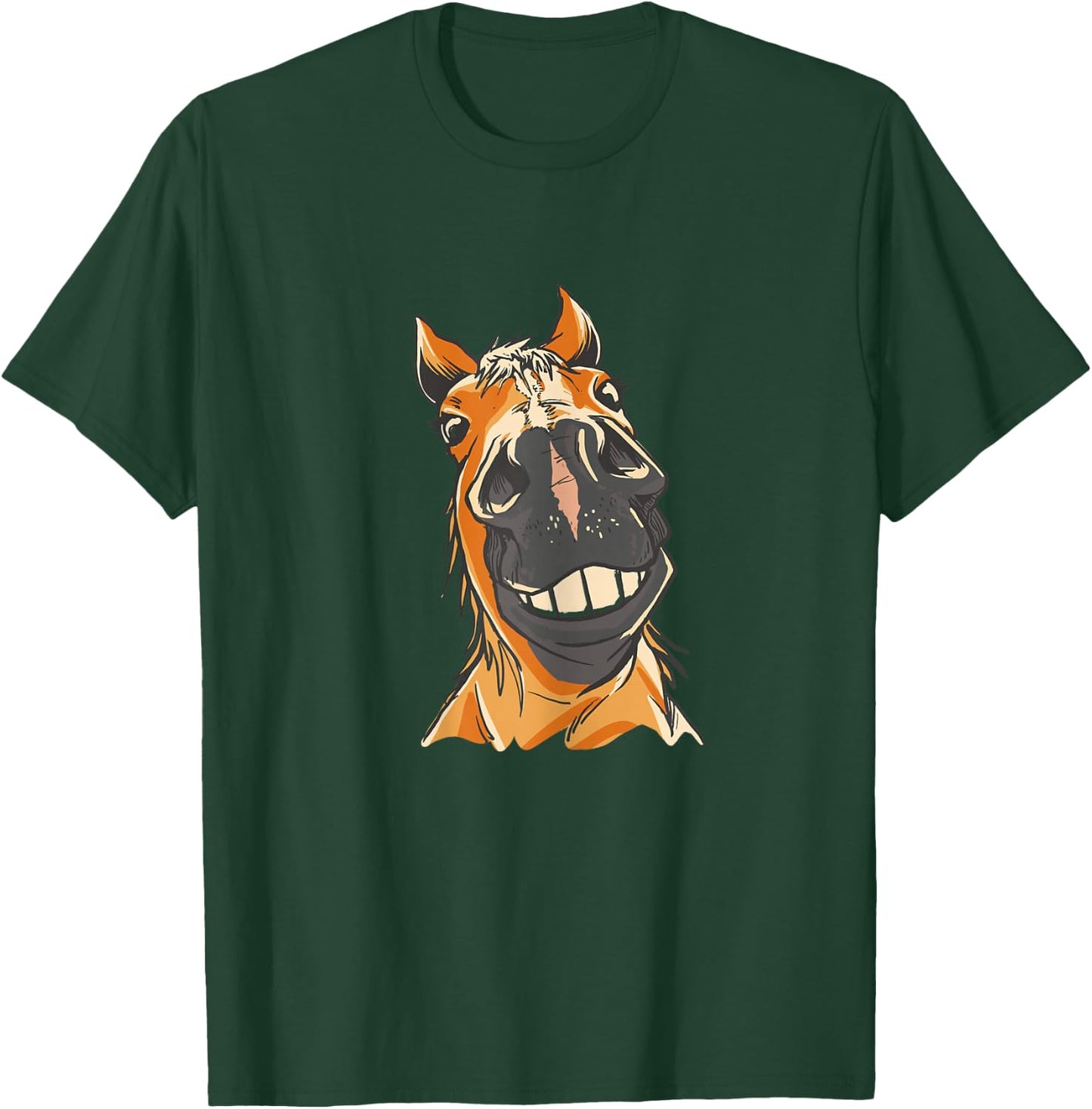 Braunes Pferd Lustiges Motiv Pferde Mädchen Stall und Reiten T-Shirt - T-Shirt | Forest