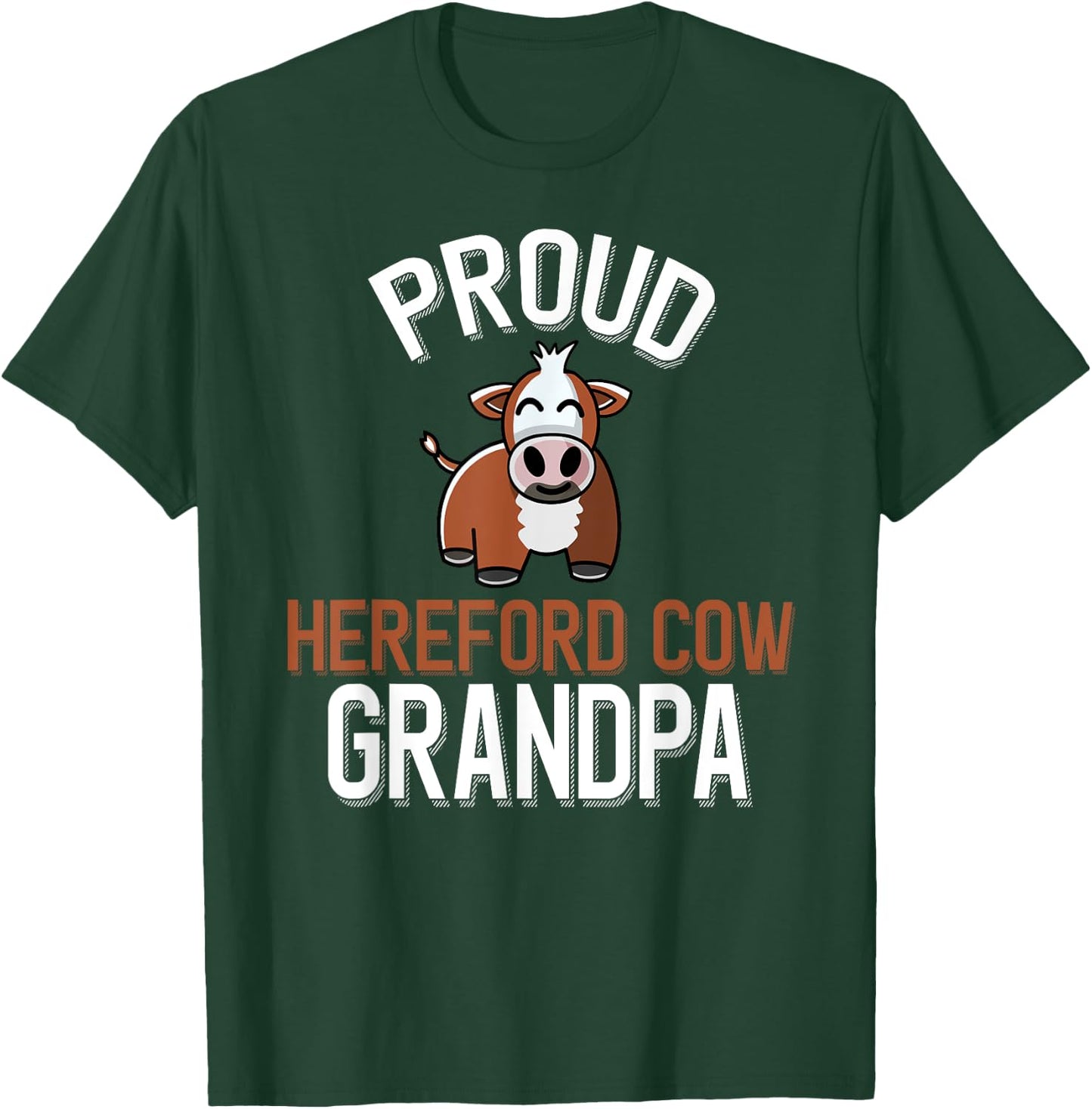 Proud Hereford Cow Grandpa T-Shirt - T-Shirt | Forest
