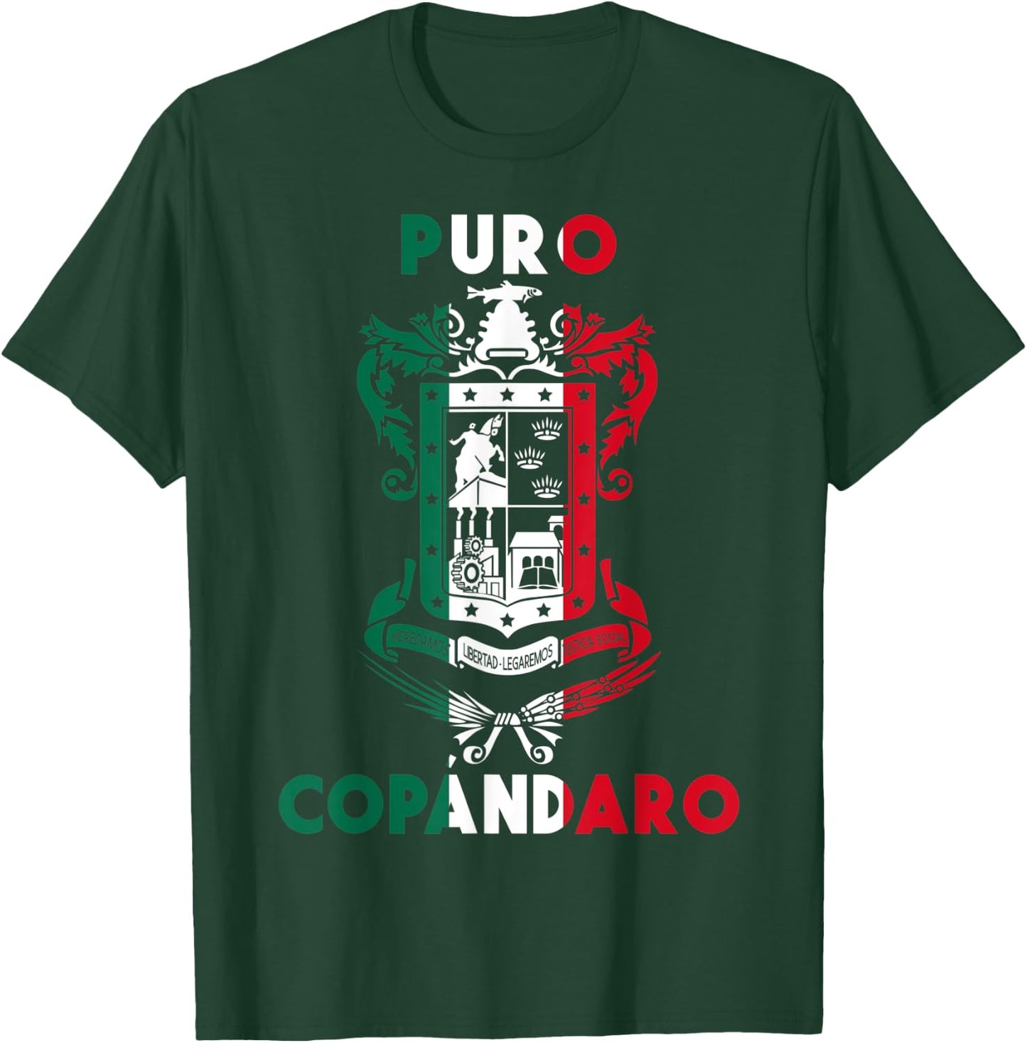 Copándaro Michoacan Mexico Escudo Y Lema Arte Emblem Merch T-Shirt - T-Shirt | Forest