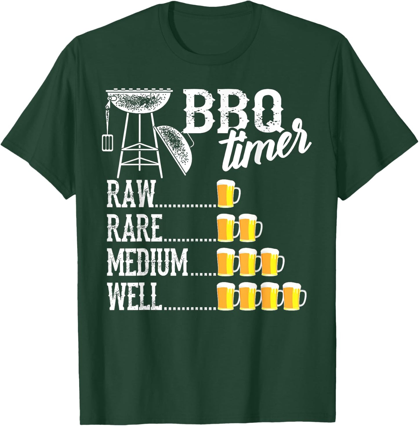 Funny BBQ Art Women Grilling Meat Smoking Barbecue T-Shirt - T-Shirt | Forest