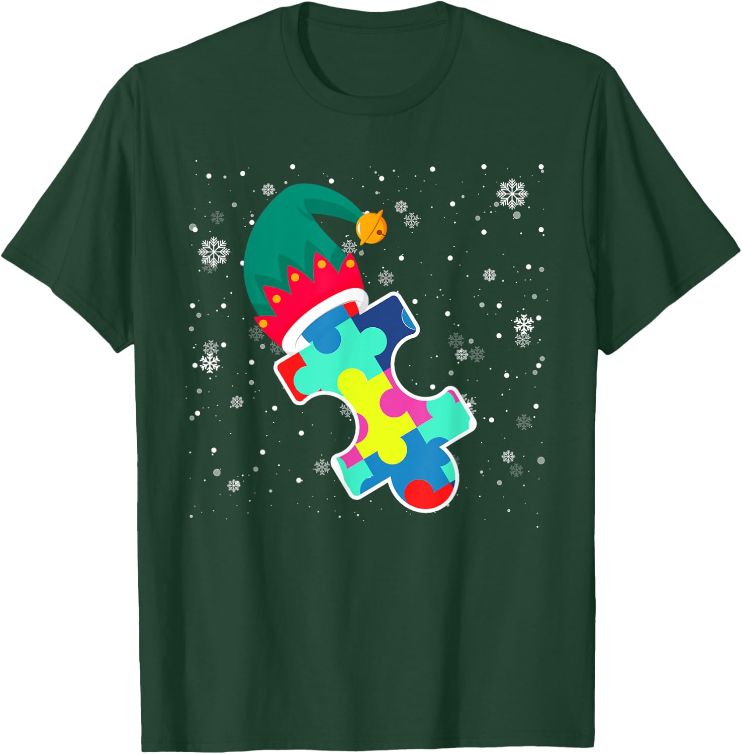Autism Awareness Month Autism Christmas Season Xmas Day T-Shirt - T-Shirt | Forest