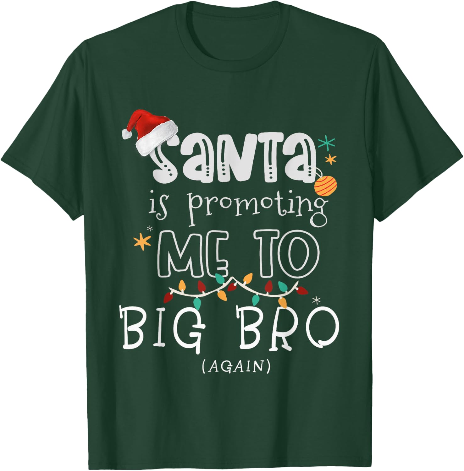 Christmas Baby Gifts for Boys, Promoted To Big Brother Again T-Shirt - T-Shirt | Forest