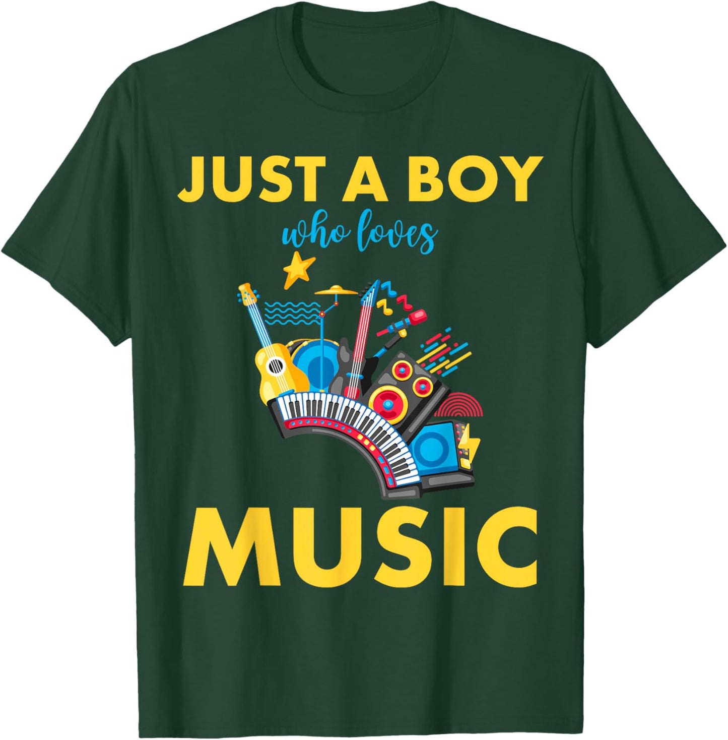Just A Boy Who Loves Music T-Shirt - T-Shirt | Forest