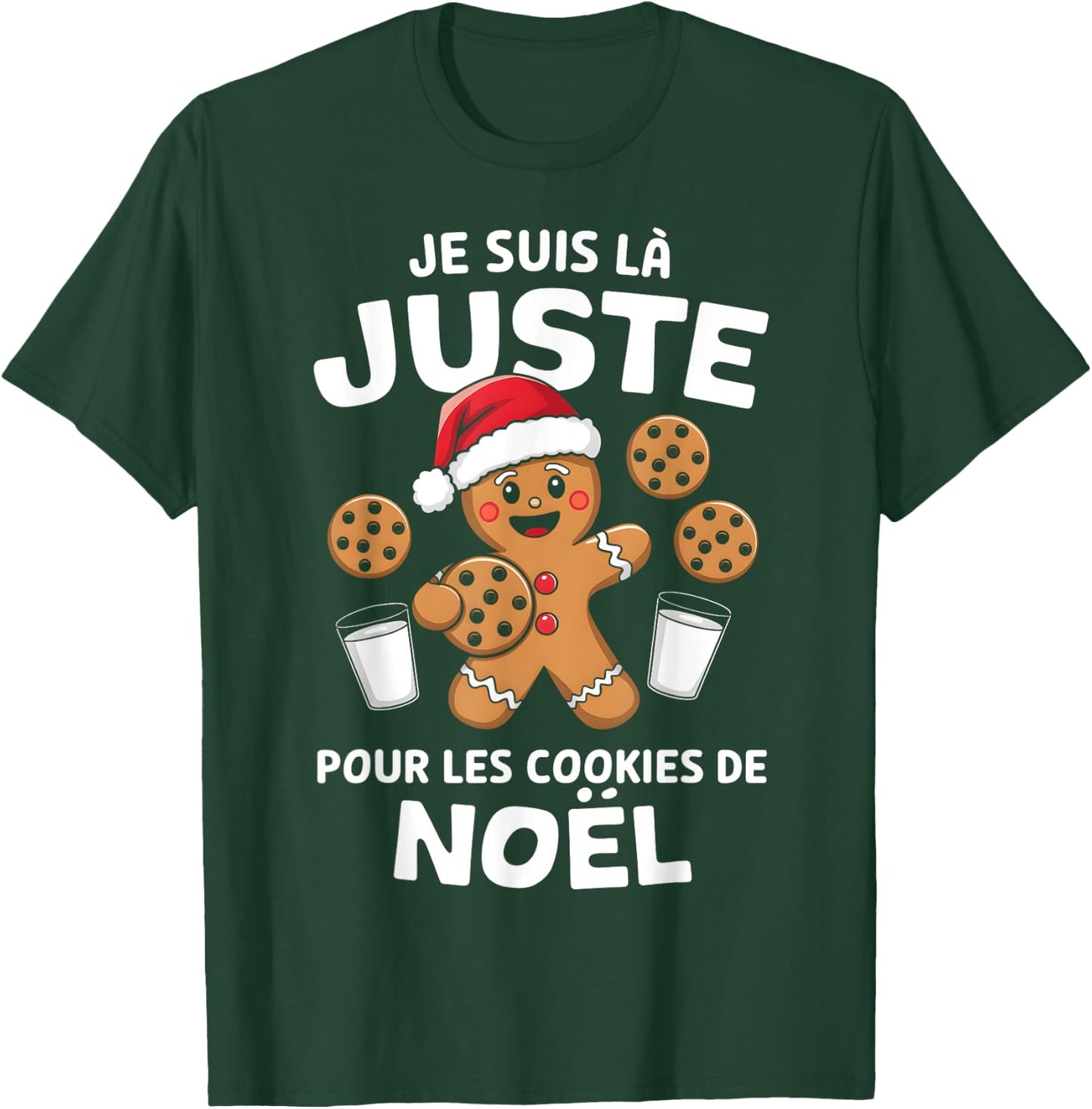 Christmas Man I'm There Just For Christmas Cookies , Black, S T-Shirt - T-Shirt | Forest