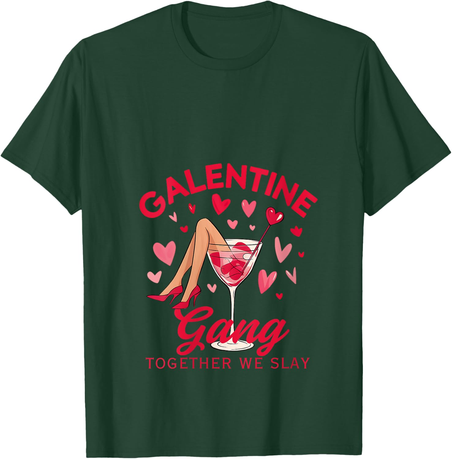 Galentine Gang Together We Slay Valentine's Day V-Neck T-Shirt - T-Shirt | Forest