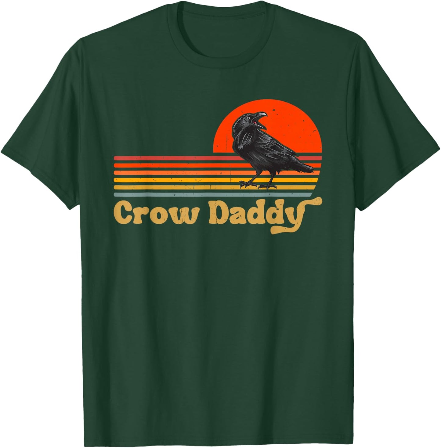 Crow Daddy Retro Vintage Raven Black Crow T-Shirt - T-Shirt | Forest