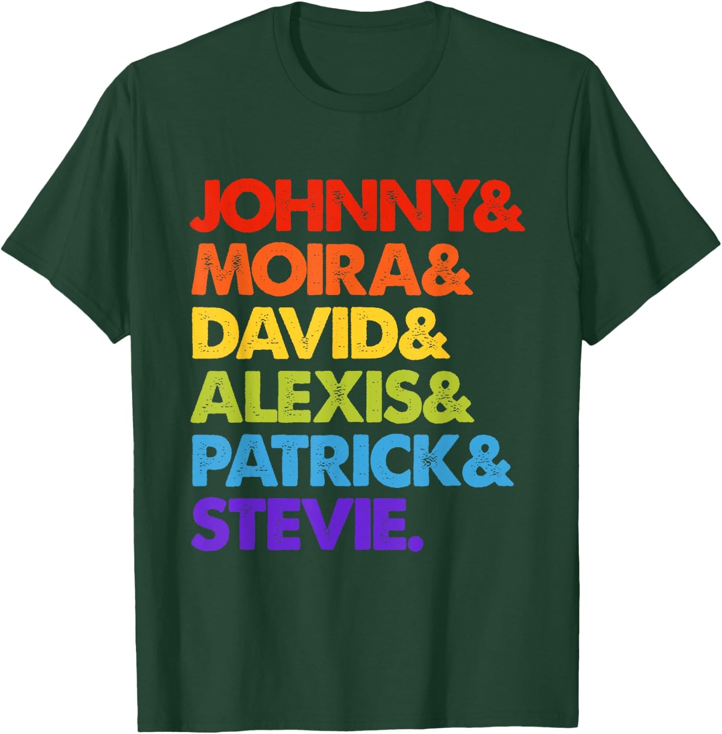 Be Kind Rainbow Johnny & Moira & David & Alexis & Patrick & Stevie -Adults Black S T-Shirt - T-Shirt | Forest