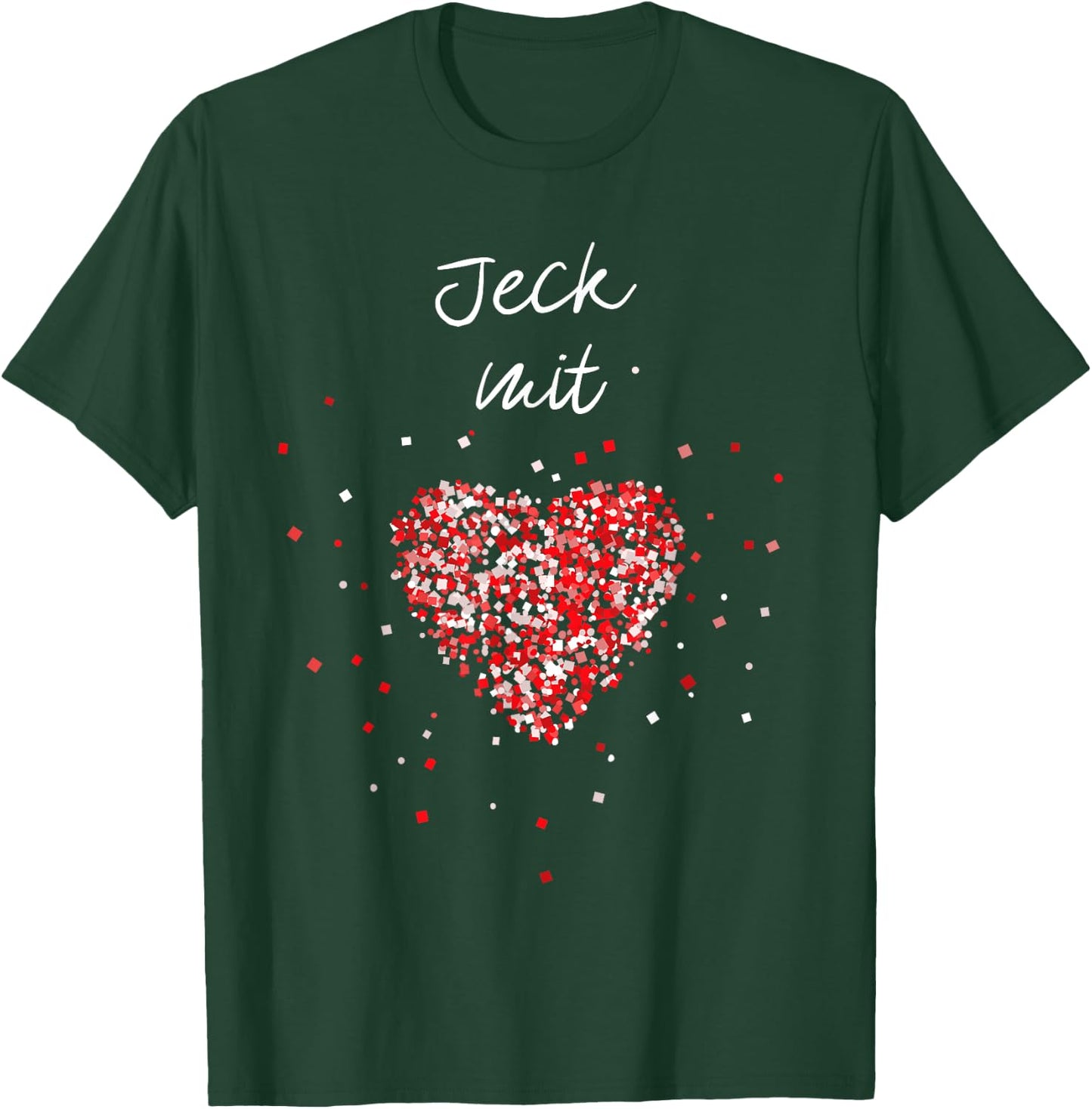 Jeck with Heart Red White Carnival Confetti Cologne Cologne , black T-Shirt - T-Shirt | Forest