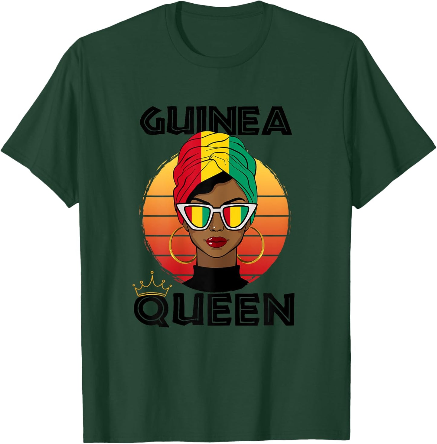 Guinean Queen African Queen Guinea Flag Guinean Women Girls T-Shirt - T-Shirt | Forest