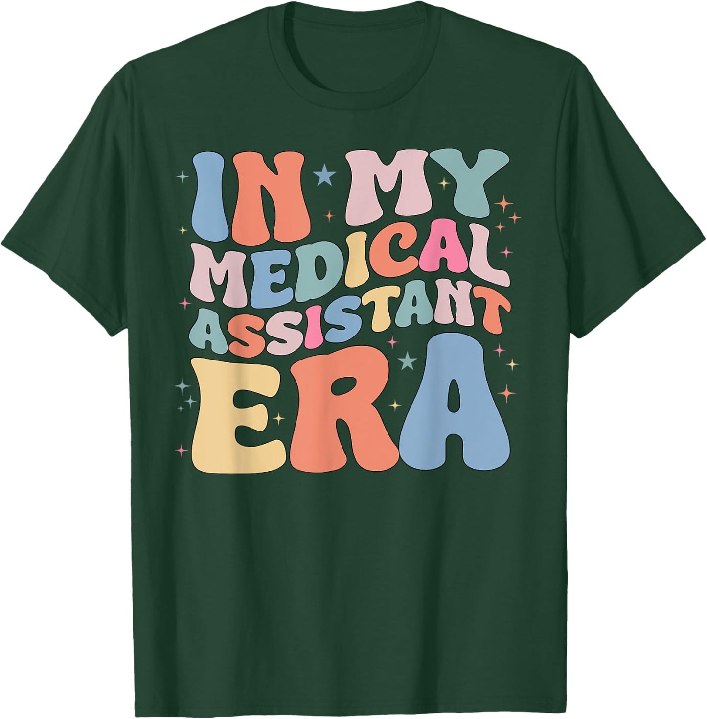 Groovy Retro In My Medical Assistant Era Hippie Groovy Nurse T-Shirt - T-Shirt | Forest