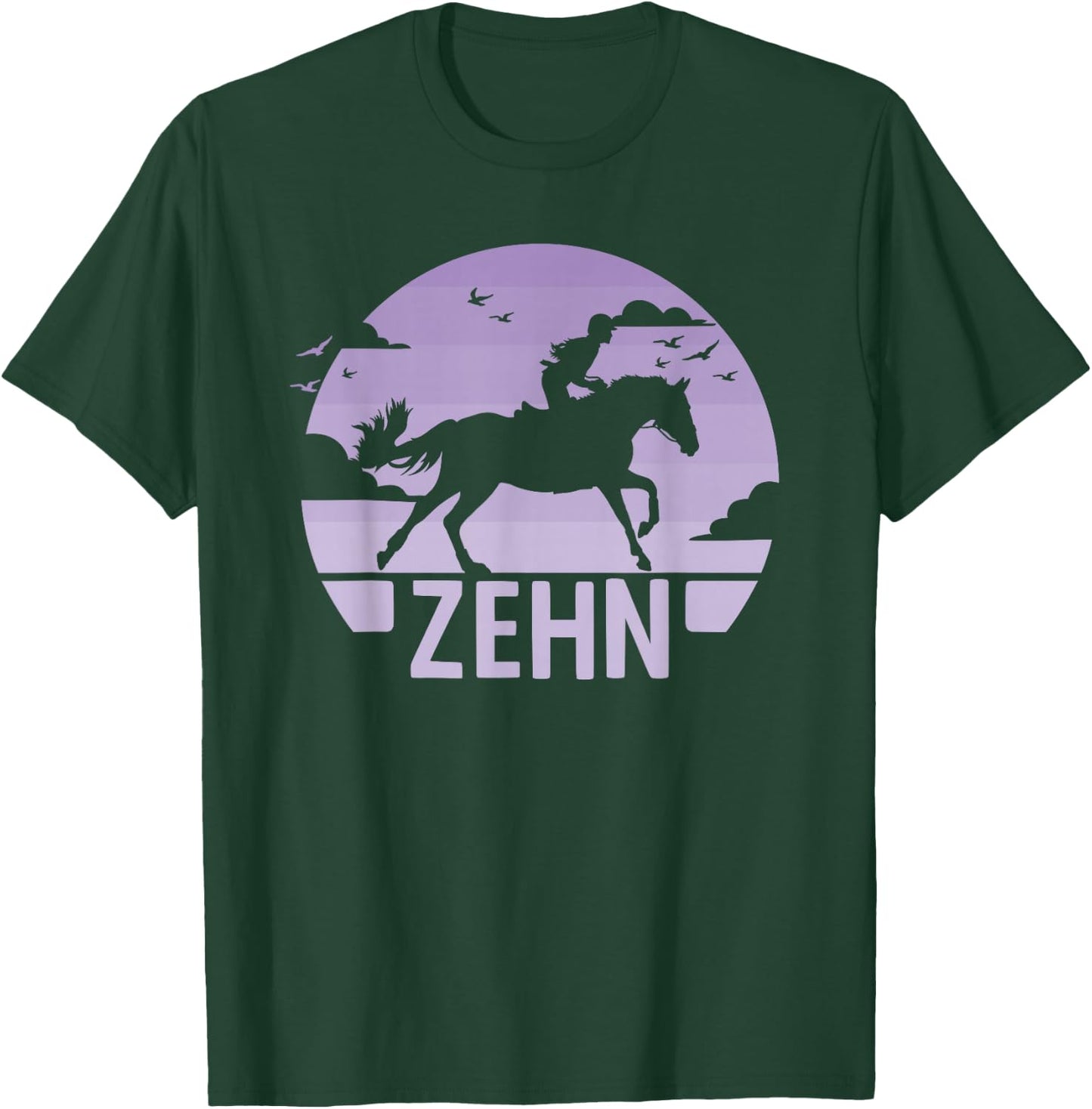 10. Geburtstag Reiterin 10 Jahre Mädchen Pferde Geburtstags T-Shirt - T-Shirt | Forest