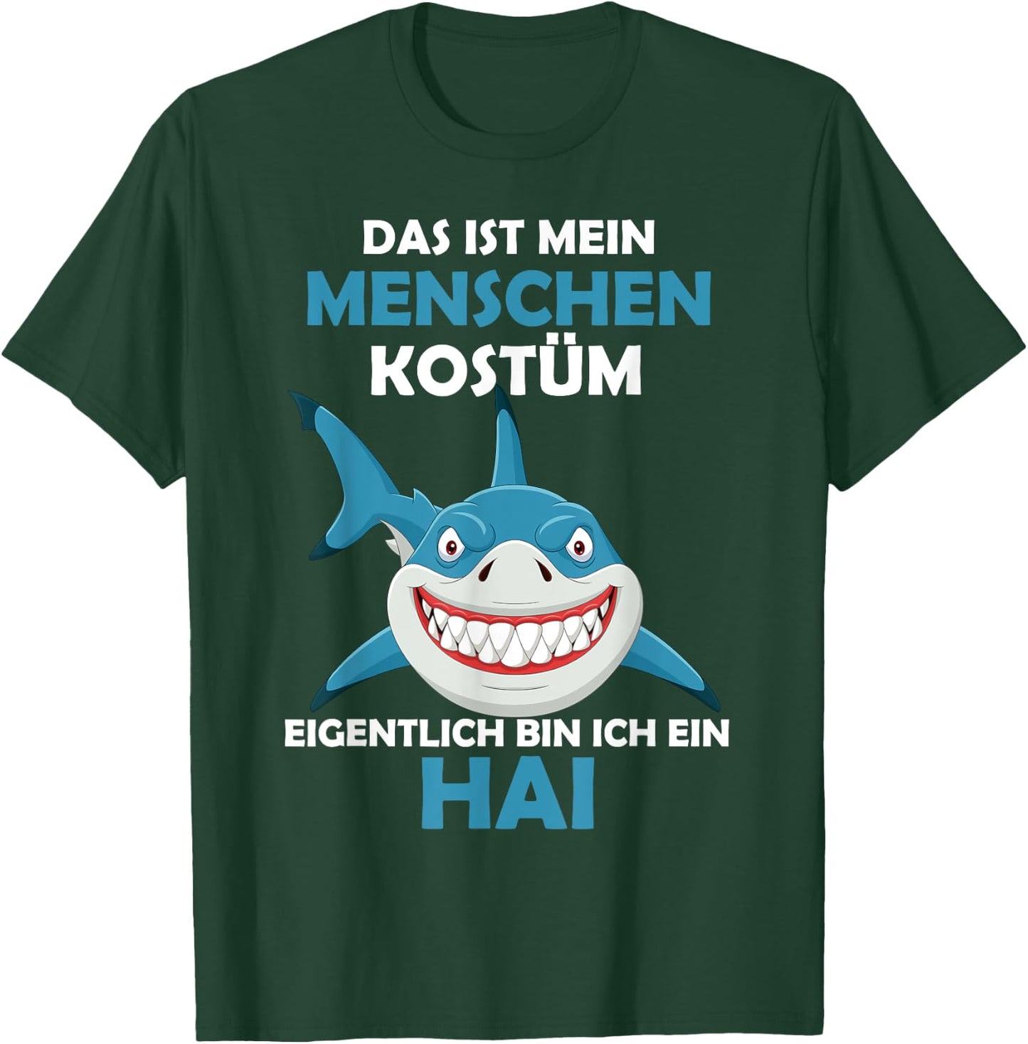Shark Carnival Fish Costume Helau Fancy Dress Human Costume , black T-Shirt - T-Shirt | Forest
