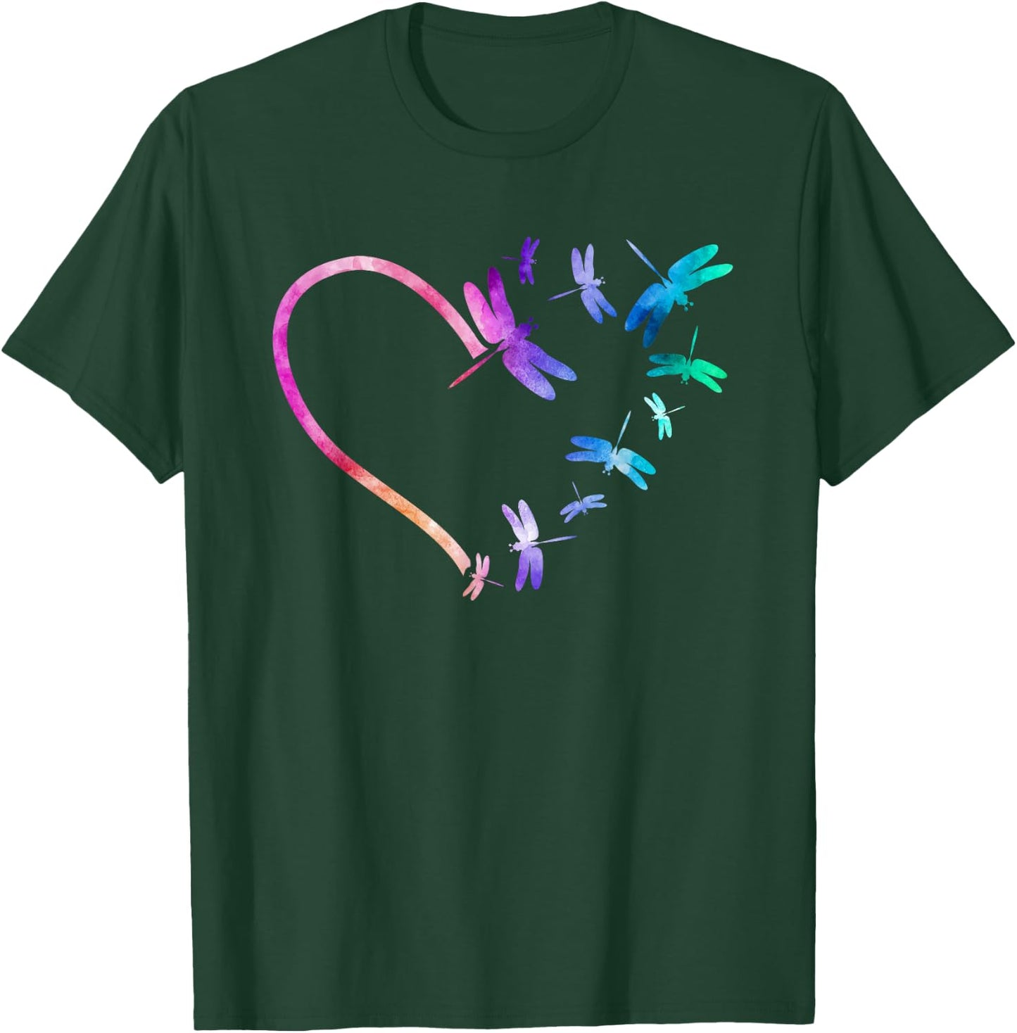 Dragonflies Heart Dragonfly Lover T-Shirt - T-Shirt | Forest