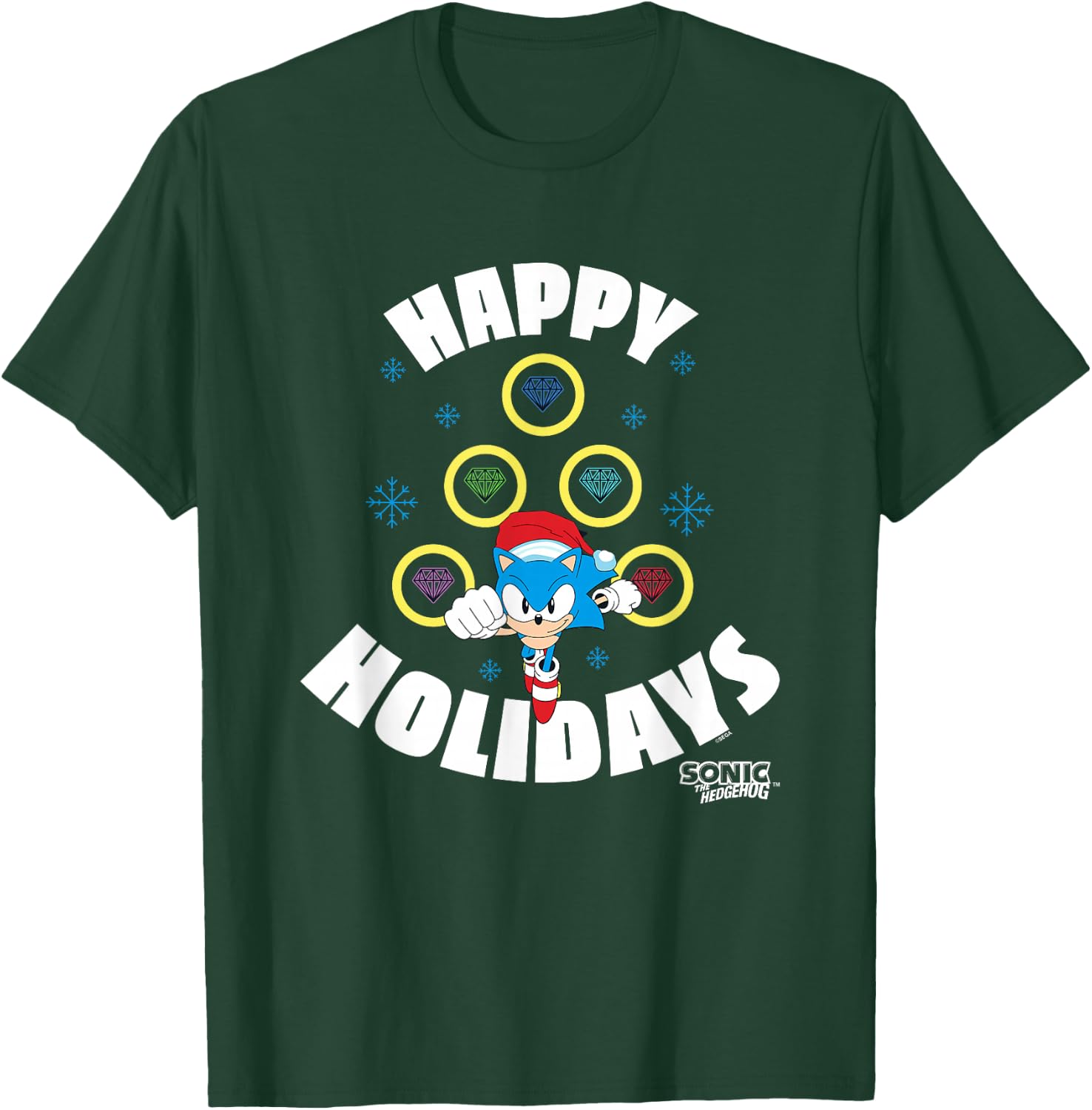 Sonic The Hedgehog Christmas Happy Holidays Chaos Tree T-Shirt - T-Shirt | Forest