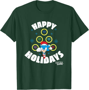 Sonic The Hedgehog Christmas Happy Holidays Chaos Tree T-Shirt - T-Shirt | Forest