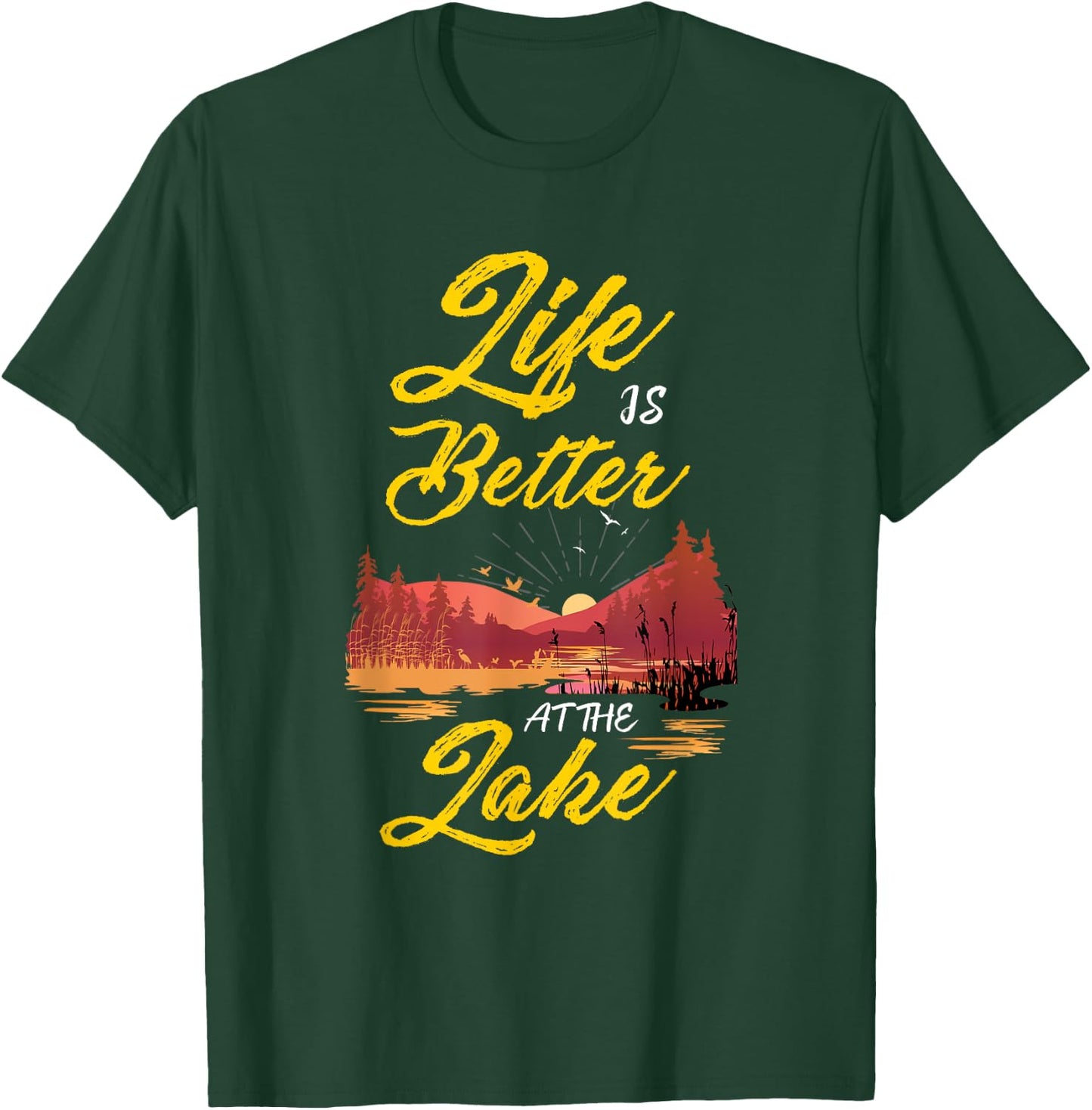 Cool Life Is Better at the Lake Women, Men and Youth Boating T-Shirt - T-Shirt | Forest