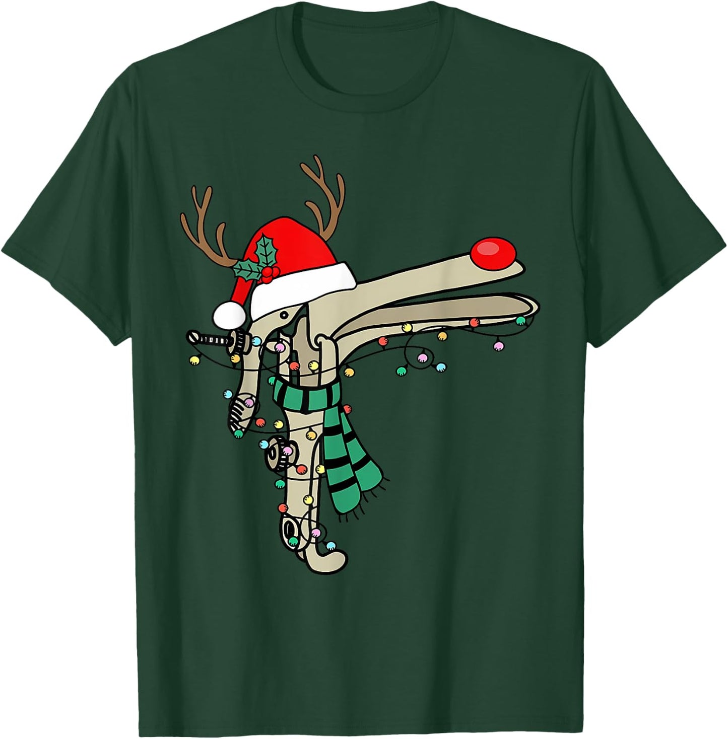 Christmas Speculum Reindeer Obgyn Nurse Santa Hat Nursing T-Shirt - T-Shirt | Forest