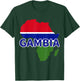 Gambia Gambian Pride Flag Map Africa Print T-Shirt - T-Shirt | Forest