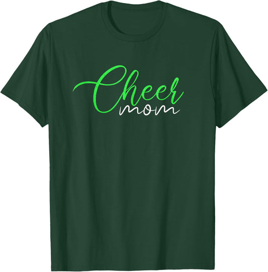 Cheer Mom Bright Neon Green Allstar Competition T-Shirt - T-Shirt | Forest