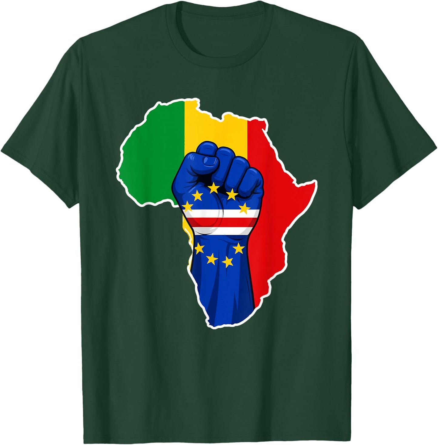 Cape Verdean African Pride Flag Love Cape Verde T-Shirt - T-Shirt | Forest
