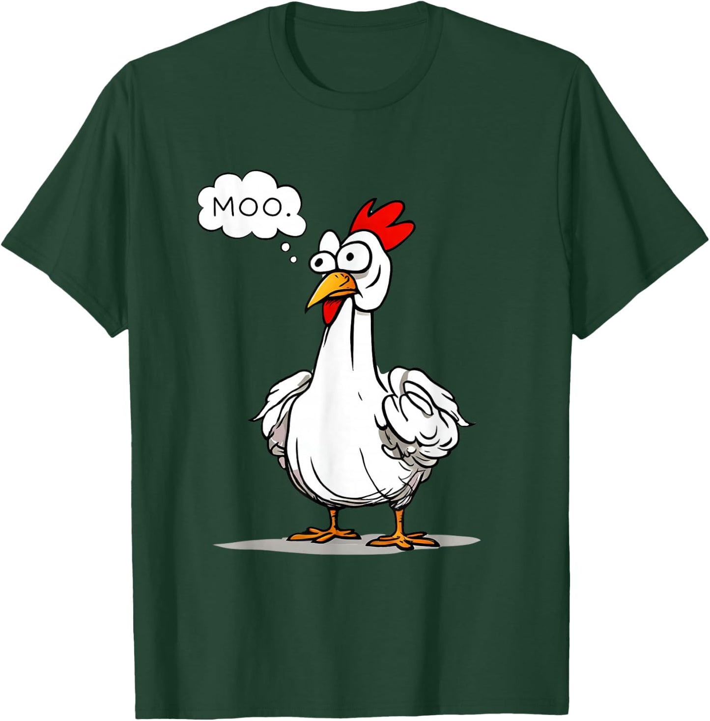 Moo Chicken Shirt Funny Silly Chick Says Moo Cow Sound T-Shirt - T-Shirt | Forest