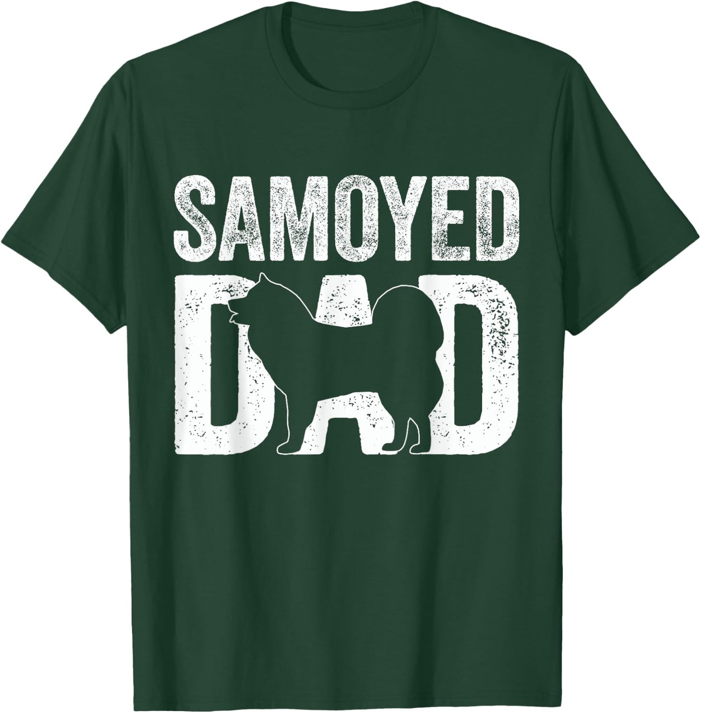 Retro Samoyed Dad Papa Father's Day Samoyed Silhouette T-Shirt - T-Shirt | Forest