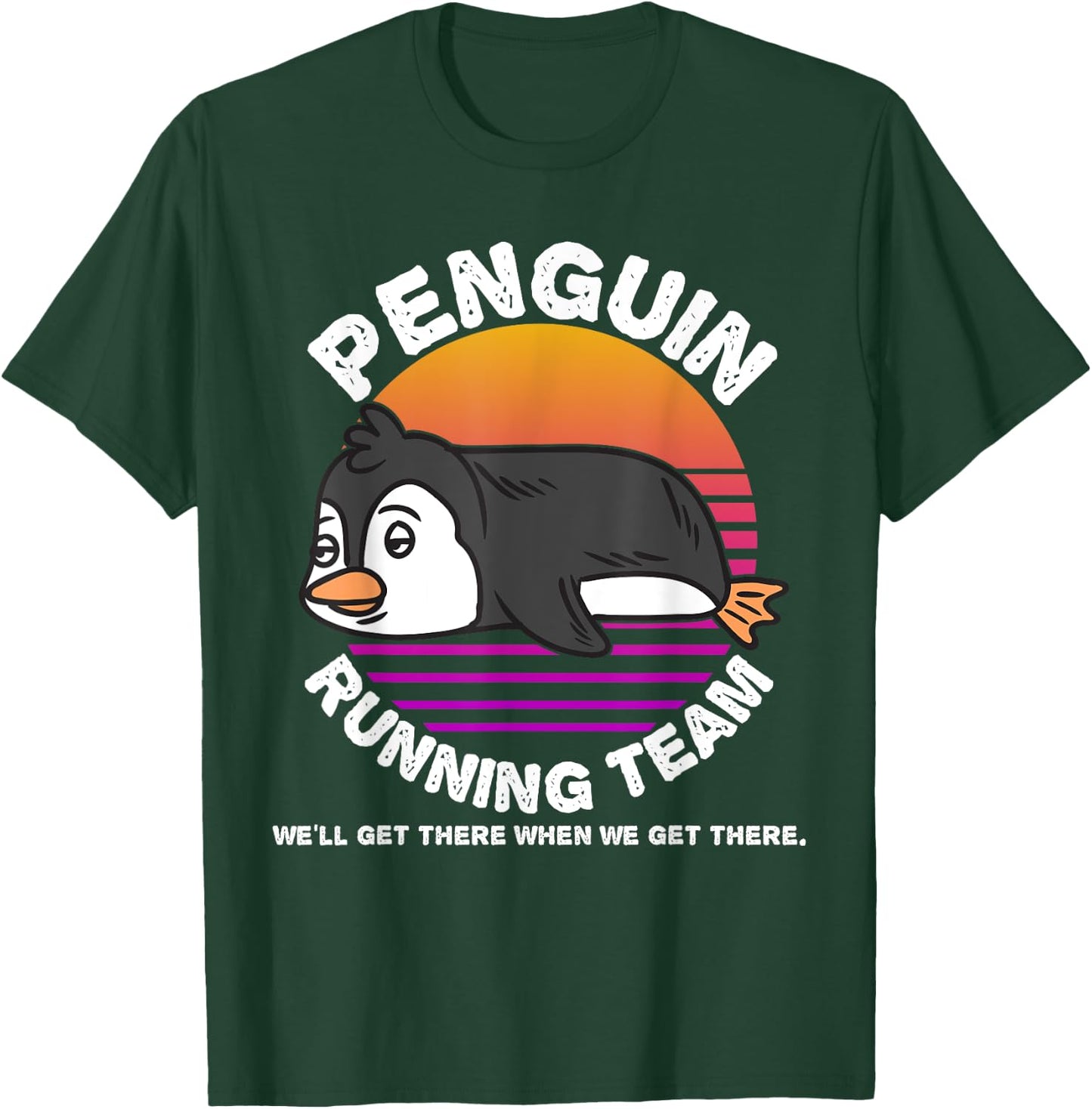 Funny Penguin Running Team Shirt Kids Men Women Gift T-Shirt - T-Shirt | Forest