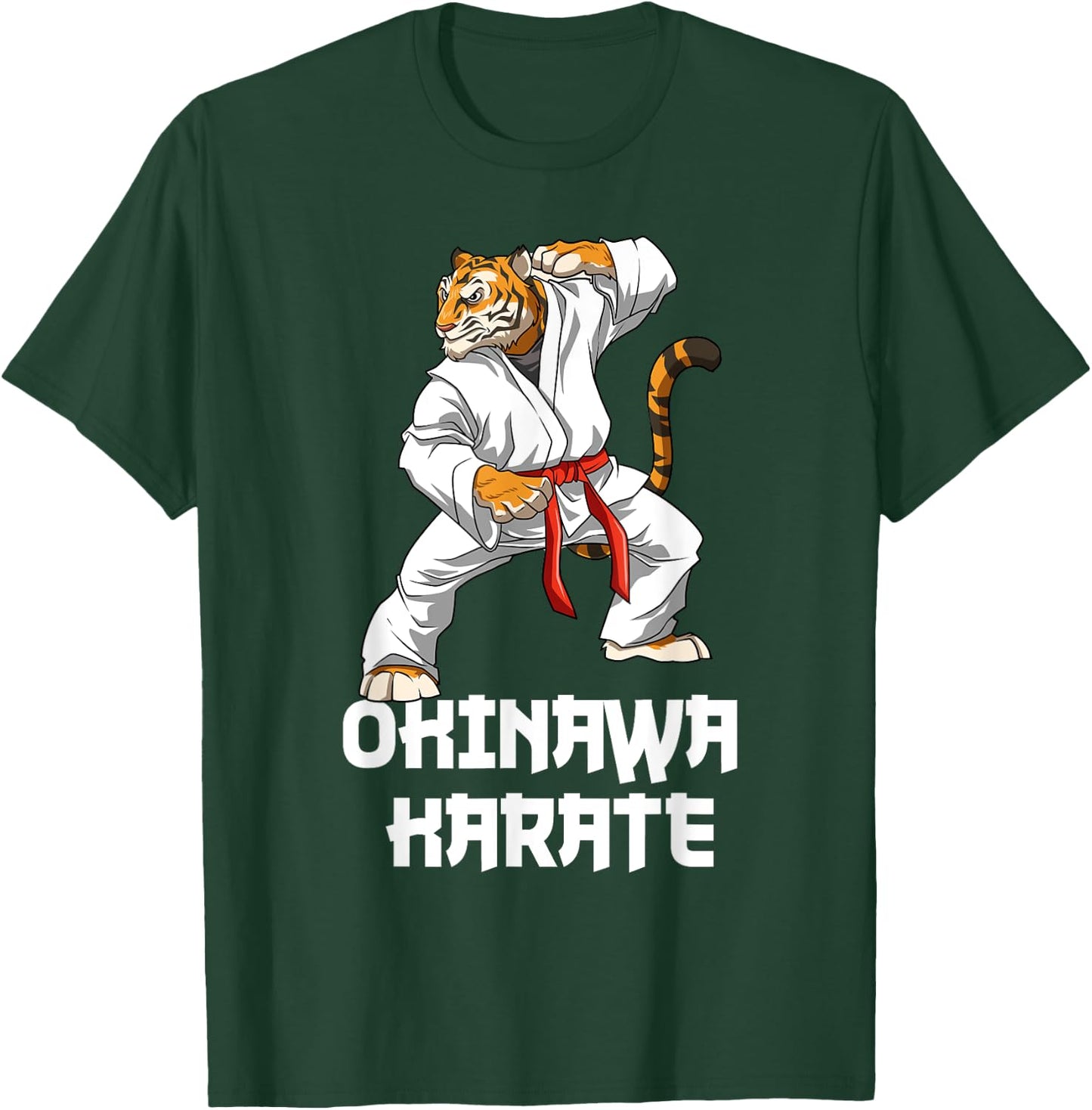 Okinawa Karate Tiger - Karate Japanese Martial Arts , black T-Shirt - T-Shirt | Forest