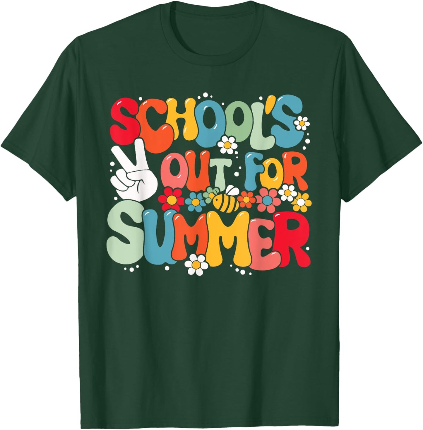 Retro Last Day Of School - School's Out For Summer T-Shirt - T-Shirt | Forest