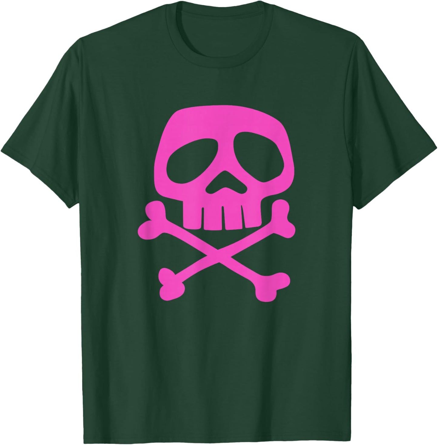 Pink Punk Rock Skull and Bones - 1980's Punk Rock T-Shirt - T-Shirt | Forest
