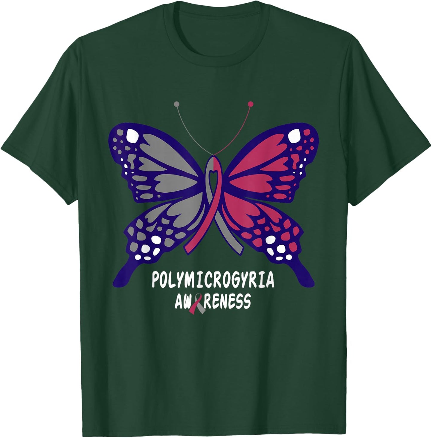 Polymicrogyria Awareness Butterfly T-Shirt - T-Shirt | Forest
