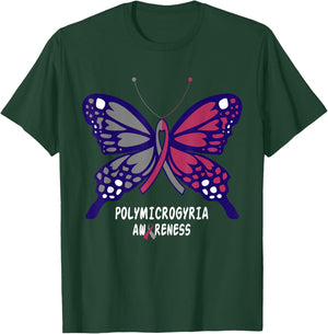 Polymicrogyria Awareness Butterfly T-Shirt - T-Shirt | Forest