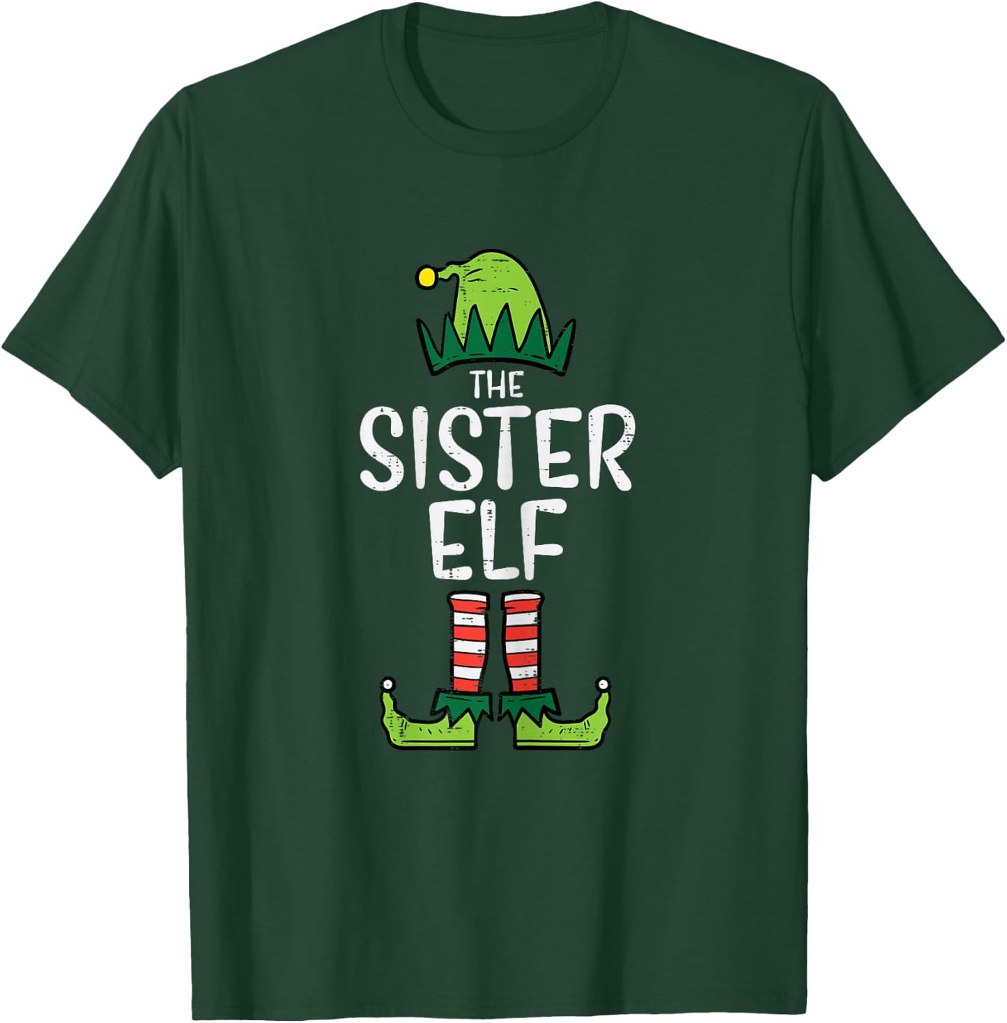 Sister Elf Xmas PJs Matching Christmas Pajamas For Family T-Shirt - T-Shirt | Forest