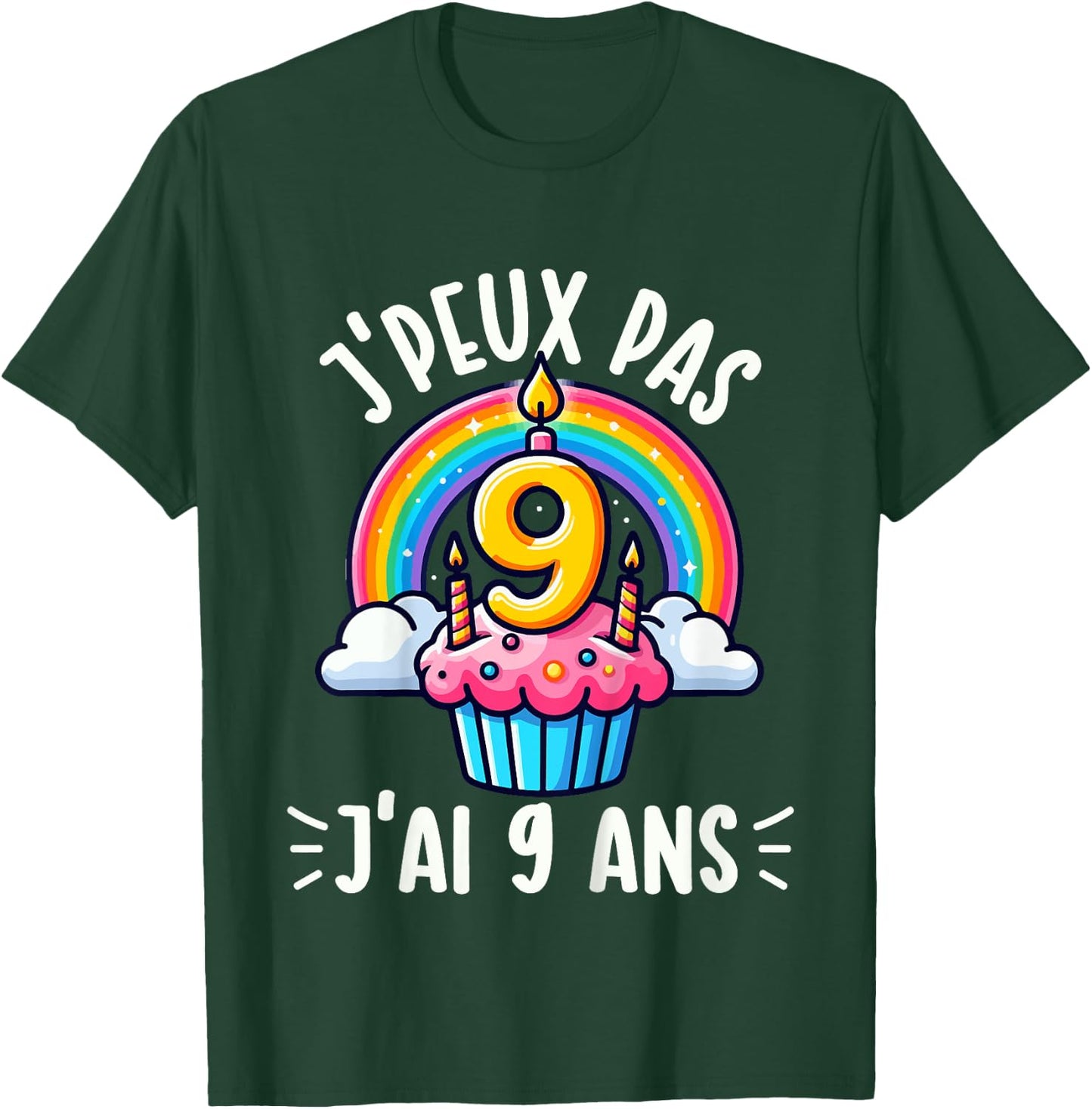Kids Je Peux Pas Je ai 9 Ans Anniversaire Funny Funny Kawaii , Black, 2 T-Shirt - T-Shirt | Forest