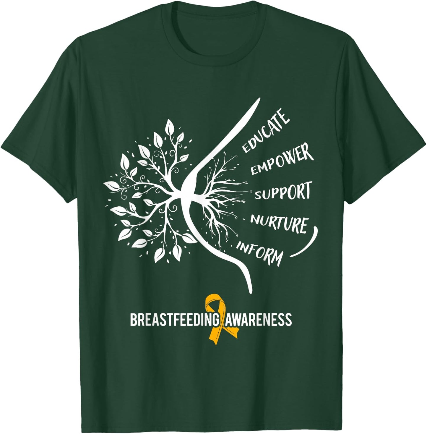 Breastfeeding Awareness Family USA Breast Milk Lactation Mom T-Shirt - T-Shirt | Forest