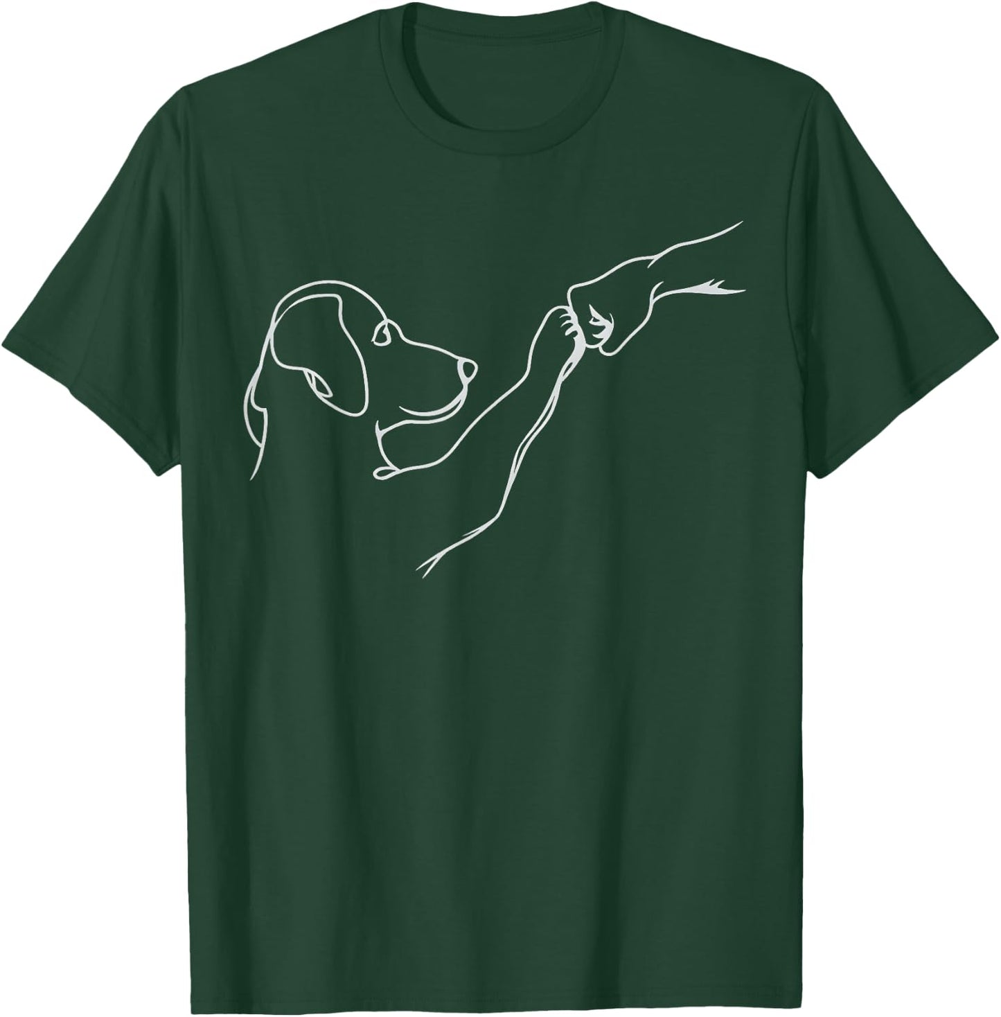Dog and People Hitting Hand Dog Man Friendship Bump Dog Paw , black, S T-Shirt - T-Shirt | Forest